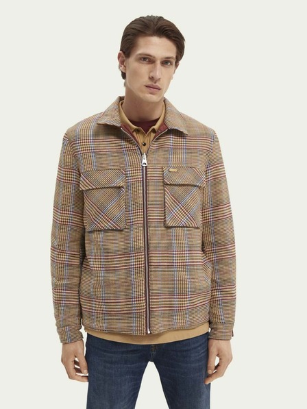 Scotch & Soda Καφέ και μπεζ ανδρικό αναστρέψιμο μπουφάν Scotch & Soda