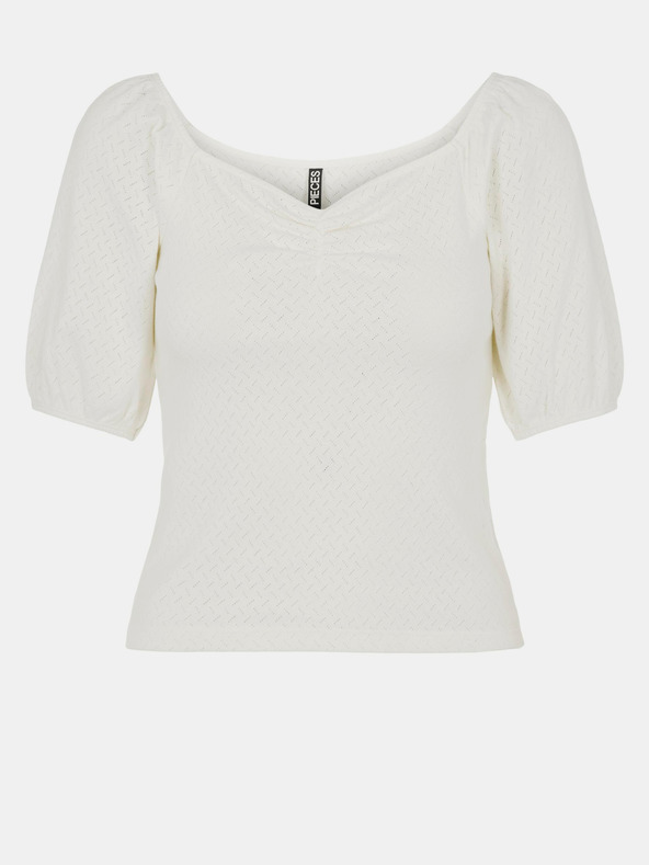 Pieces Μπλούζα με κρεμ μοτίβο Pieces Lucy