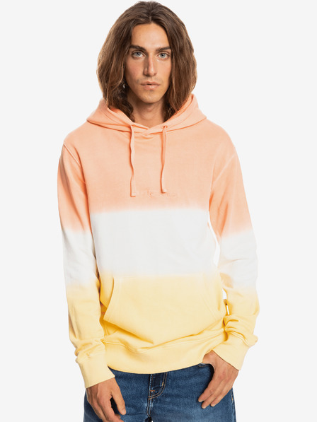 Quiksilver Ανδρικό λευκό και πορτοκαλί φούτερ με κουκούλα Quiksilver