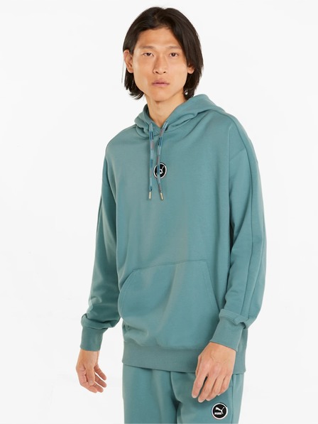Puma Πετρόλ ανδρικό φούτερ Puma Go For με κουκούλα