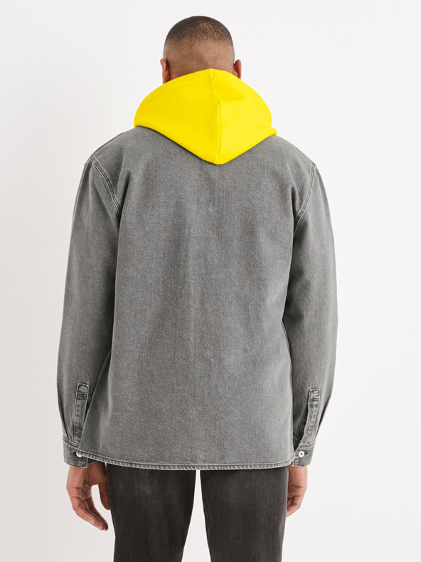 Celio Γκρι Ανδρικό τζιν πουκάμισο Celio Battery