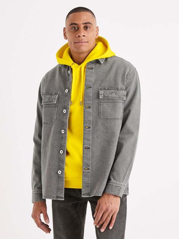 Celio Γκρι Ανδρικό τζιν πουκάμισο Celio Battery