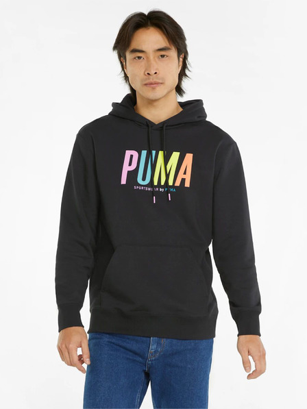Puma Μαύρο ανδρικό φούτερ με κουκούλα Puma