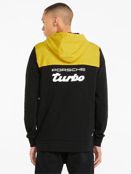 Puma Κίτρινο και μαύρο ανδρικό αθλητικό φούτερ με κουκούλα Puma
