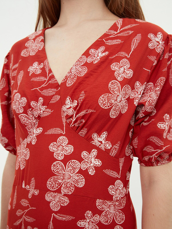 Trendyol Brick Γυναικείο φλοράλ κοντό φόρεμα Trendyol