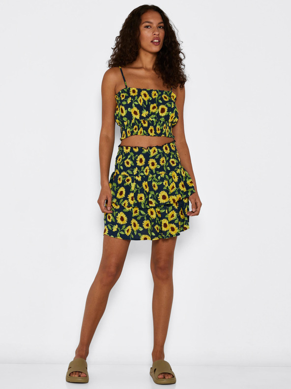 Noisy May Κίτρινη και μπλε φλοράλ κοντή φούστα Noisy May Sunflower