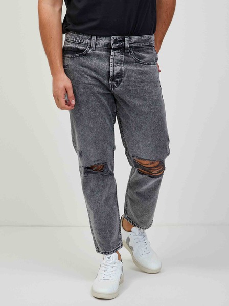 ONLY & SONS Γκρι cropped τζιν σε ίσια γραμμή με σκισμένο και ταλαιπωρημένο αποτέλεσμα ONLY & SONS Avi