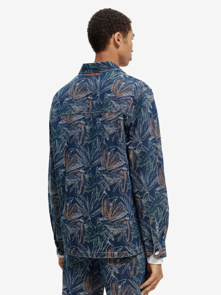 Scotch & Soda Σκούρο μπλε ανδρικό τζιν μπουφάν με μοτίβο Scotch & Soda