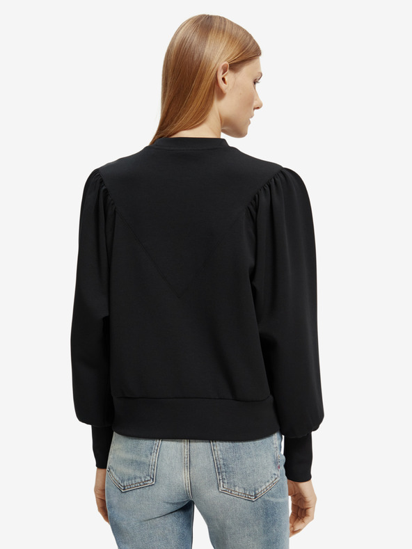 Scotch & Soda Μαύρο γυναικείο φούτερ με μανίκια μπαλόνι Scotch & Soda