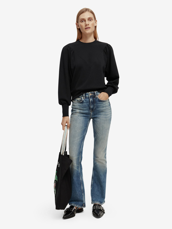 Scotch & Soda Μαύρο γυναικείο φούτερ με μανίκια μπαλόνι Scotch & Soda