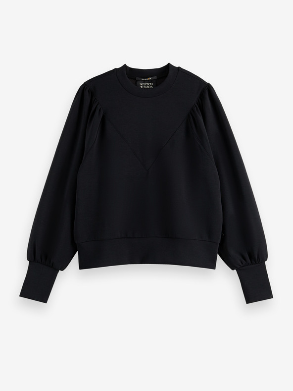 Scotch & Soda Μαύρο γυναικείο φούτερ με μανίκια μπαλόνι Scotch & Soda