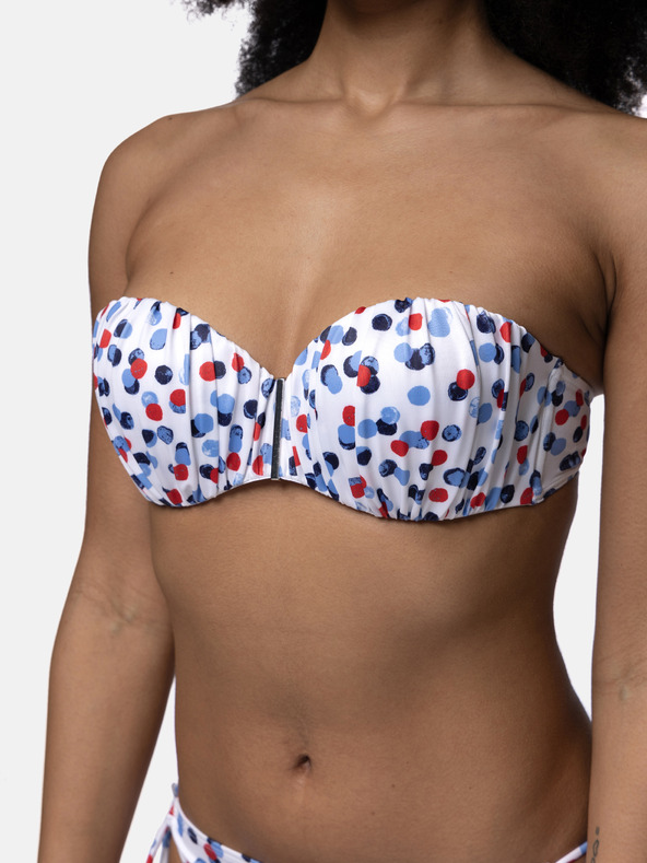 DORINA Λευκό γυναικείο πουά τοπ μαγιό DORINA Antibes