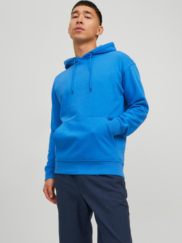 Jack & Jones Μπλε ανδρικό βασικό φούτερ με κουκούλα Jack & Jones Star