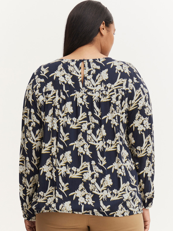 Fransa Λευκή και μπλε φλοράλ μπλούζα Fransa