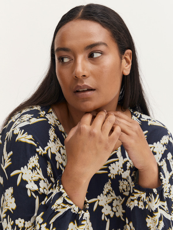 Fransa Λευκή και μπλε φλοράλ μπλούζα Fransa