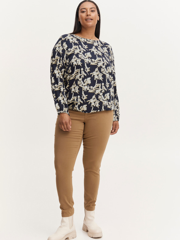 Fransa Λευκή και μπλε φλοράλ μπλούζα Fransa