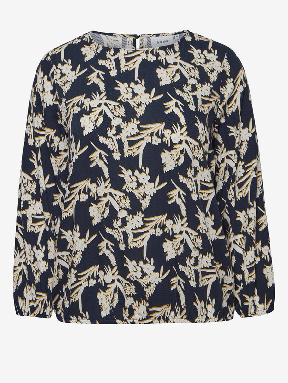 Fransa Λευκή και μπλε φλοράλ μπλούζα Fransa