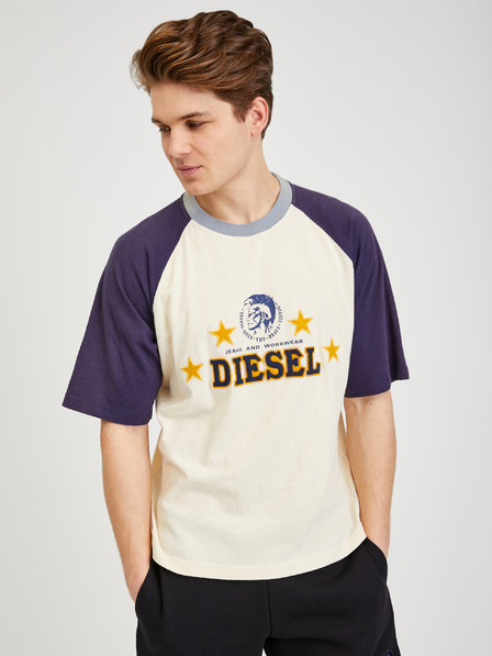 Diesel Μπλε και κίτρινο ανδρικό μπλουζάκι Diesel