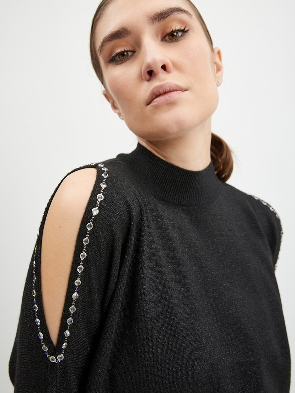 Orsay Μαύρη γυναικεία ζακέτα με οπές στο μπράτσο ORSAY