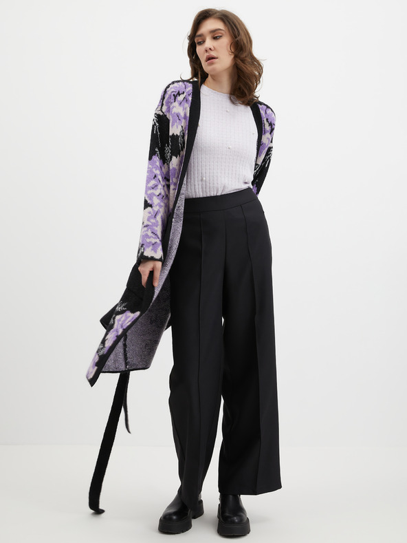 Orsay Μαύρη και μοβ γυναικεία ζακέτα με λουλούδια ORSAY