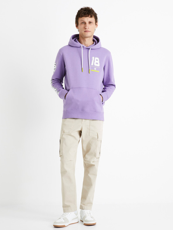 Celio Μωβ ανδρικό φούτερ με κουκούλα Celio Dragon Ball Z