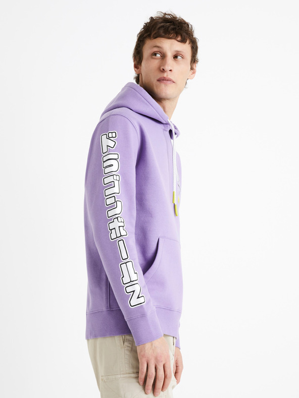 Celio Μωβ ανδρικό φούτερ με κουκούλα Celio Dragon Ball Z