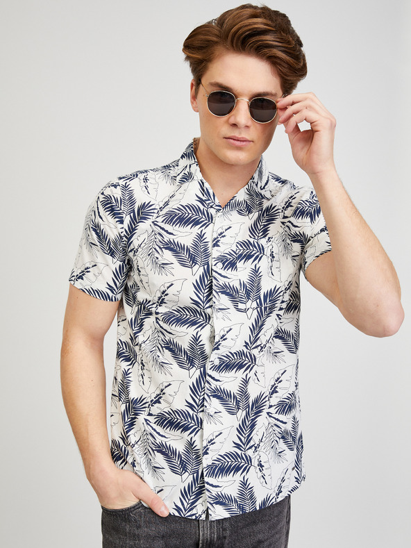 ZOOT.lab Κρεμ ανδρικό κοντομάνικο πουκάμισο με σχέδιο ZOOT.lab Darrel