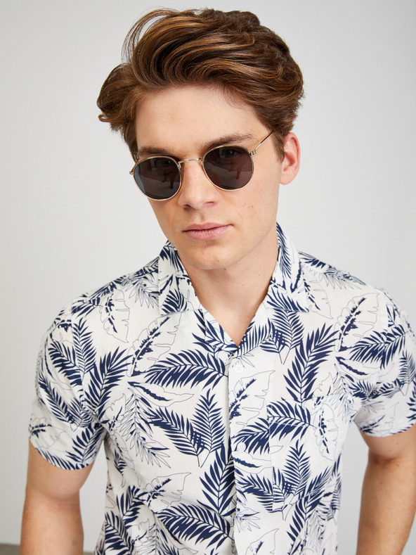 ZOOT.lab Κρεμ ανδρικό κοντομάνικο πουκάμισο με σχέδιο ZOOT.lab Darrel