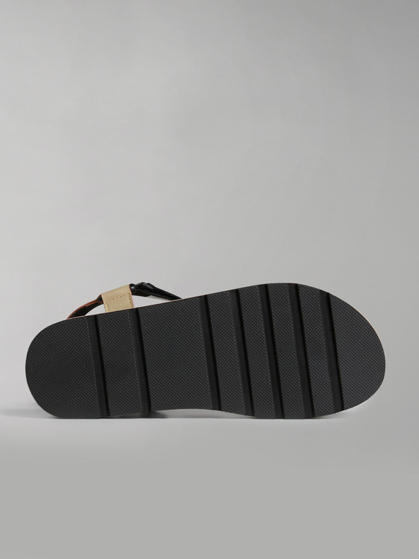 Napapijri Μαύρα και πορτοκαλί γυναικεία σανδάλια NAPAPIJRI