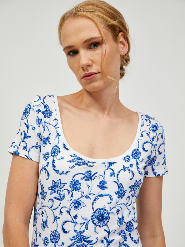 Orsay Μπλε-λευκό μπλουζάκι με μοτίβο ORSAY