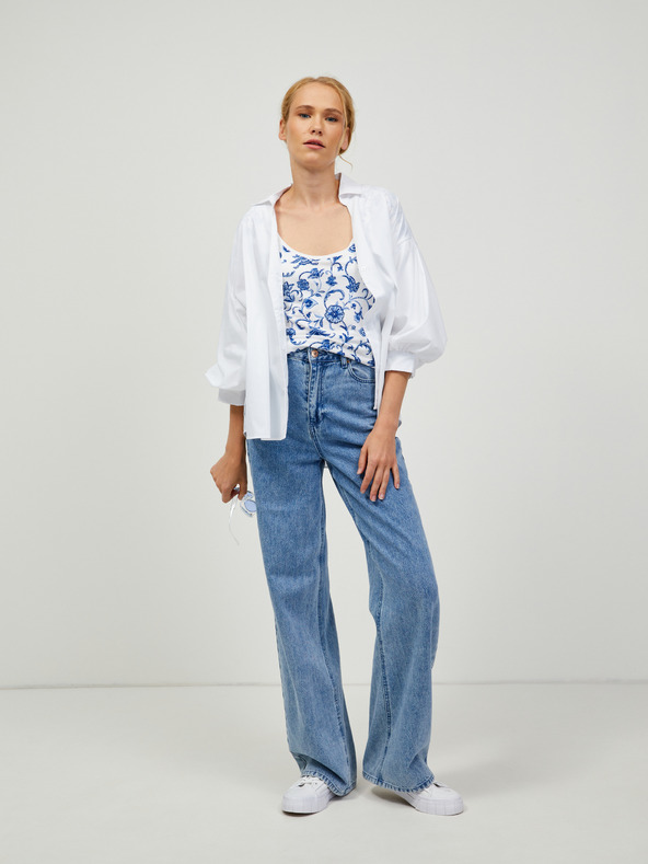 Orsay Μπλε-λευκό μπλουζάκι με μοτίβο ORSAY