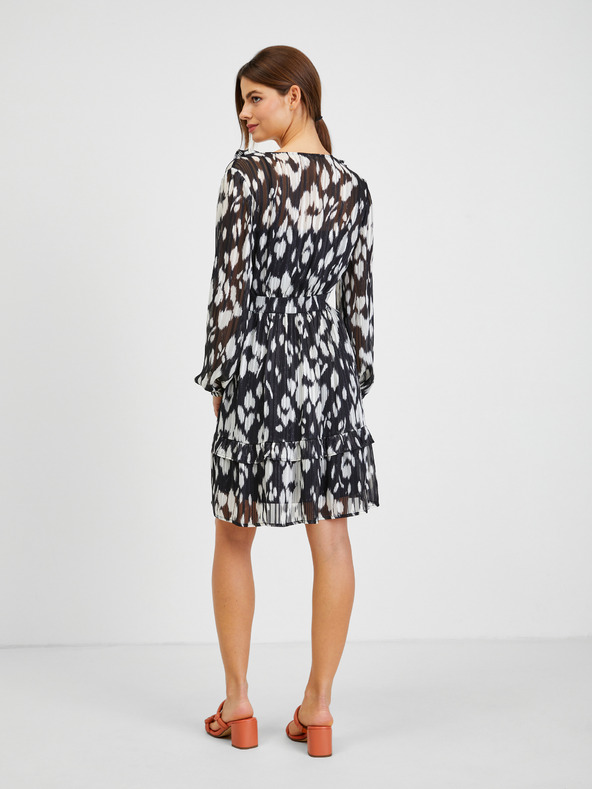Orsay Λευκό και μαύρο γυναικείο φόρεμα ORSAY με μοτίβο