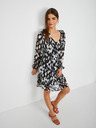 Orsay Λευκό και μαύρο γυναικείο φόρεμα ORSAY με μοτίβο