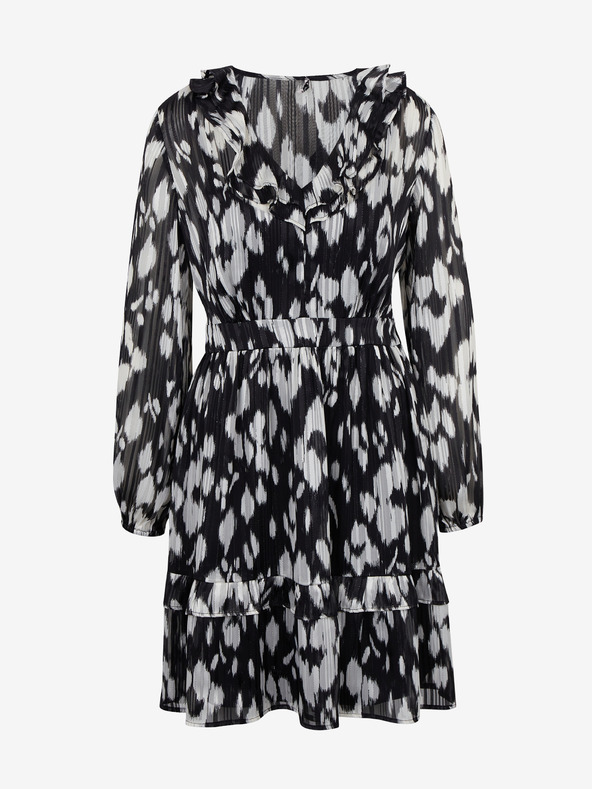 Orsay Λευκό και μαύρο γυναικείο φόρεμα ORSAY με μοτίβο