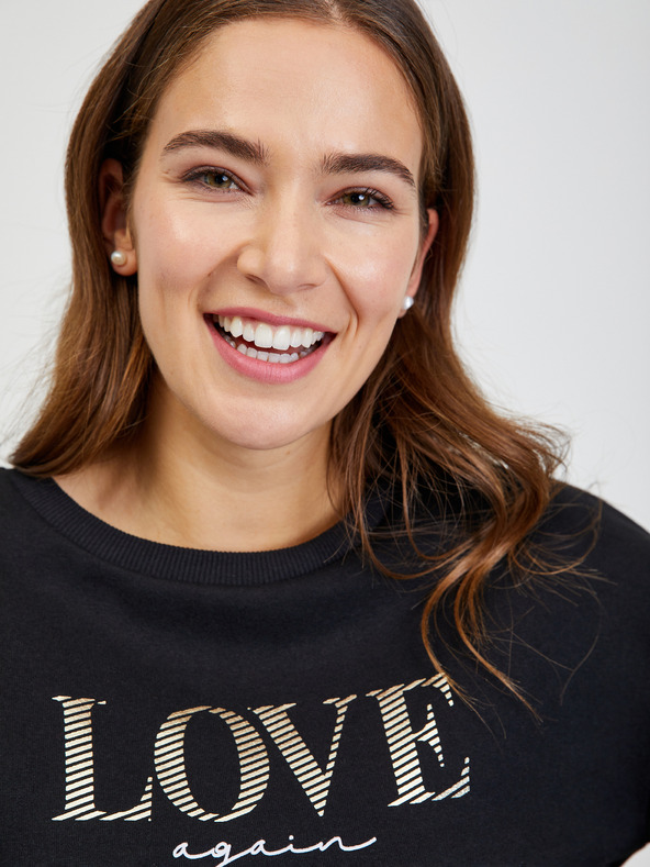 Orsay Μαύρη γυναικεία χαλαρή φούτερ ORSAY