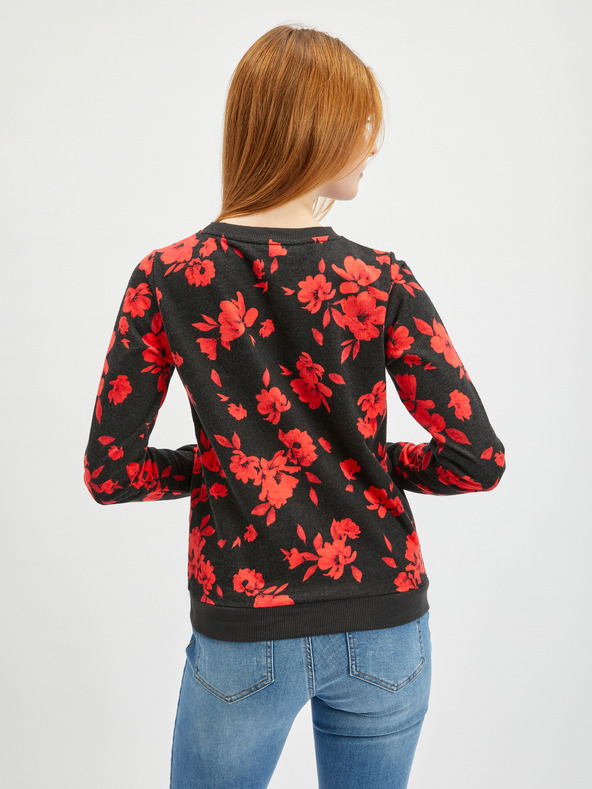 Orsay Κόκκινο και μαύρο γυναικείο φλοράλ φούτερ ORSAY