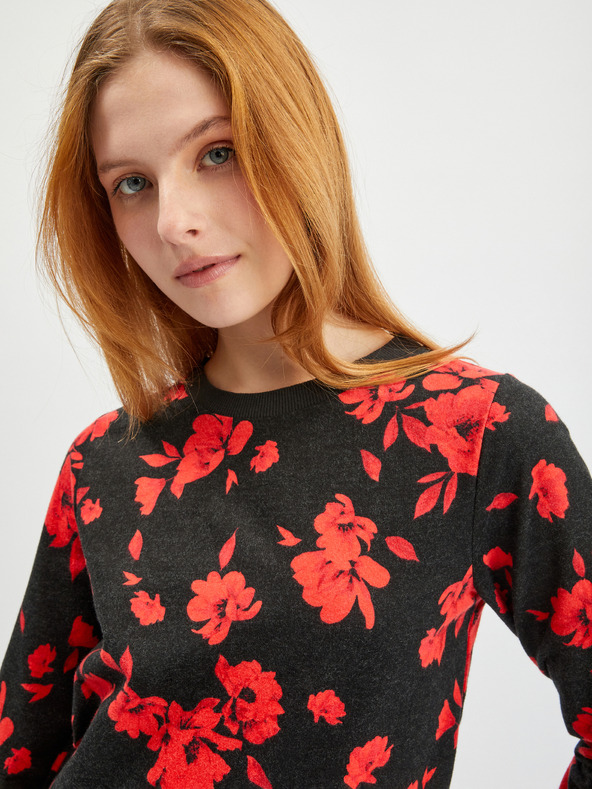 Orsay Κόκκινο και μαύρο γυναικείο φλοράλ φούτερ ORSAY