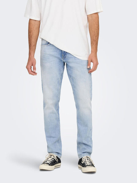 ONLY & SONS Ανοιχτό μπλε ανδρικό τζιν σε ίσια γραμμή ONLY & SONS Weft