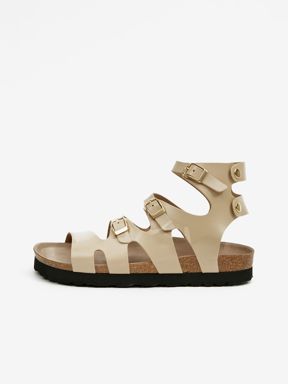 Ojju Μπεζ γυναικεία σανδάλια αστραγάλου OJJU