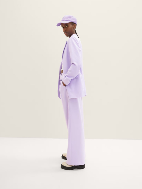 Tom Tailor Denim Ανοιχτό μοβ γυναικείο παντελόνι φαρδύ μπούστο Tom Tailor Denim