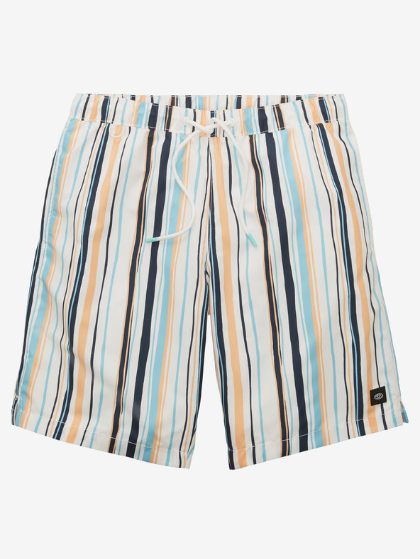 Tom Tailor Πορτοκαλί και μπλε ανδρικό ριγέ μαγιό Tom Tailor