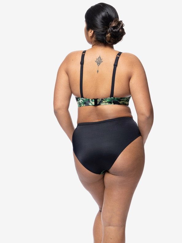 DORINA Μαύρο και πράσινο γυναικείο μπλουζάκι μαγιό με σχέδιο DORINA Kano