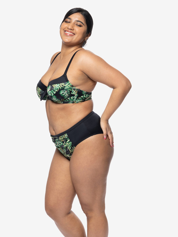 DORINA Μαύρο και πράσινο γυναικείο μπλουζάκι μαγιό με σχέδιο DORINA Kano