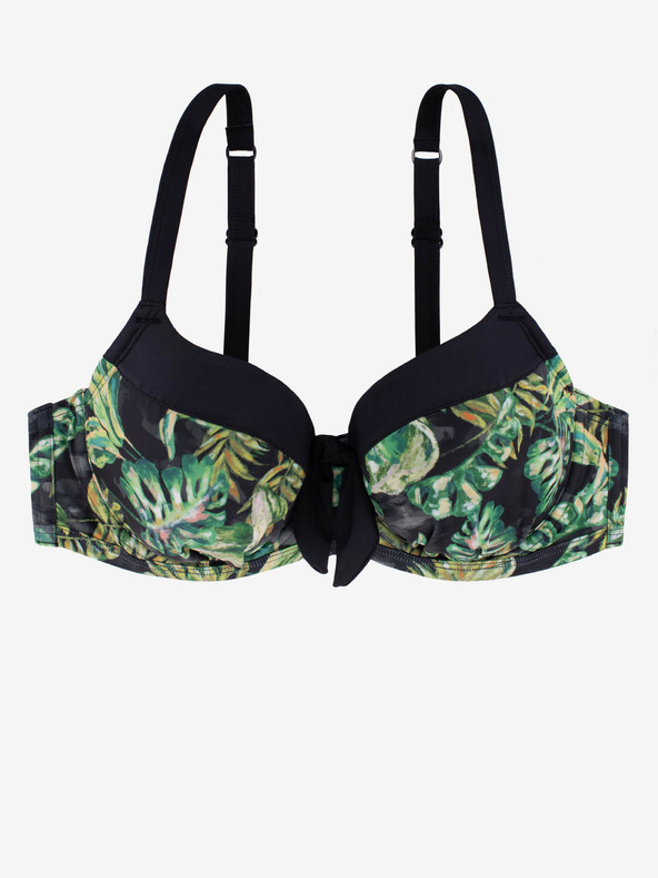 DORINA Μαύρο και πράσινο γυναικείο μπλουζάκι μαγιό με σχέδιο DORINA Kano