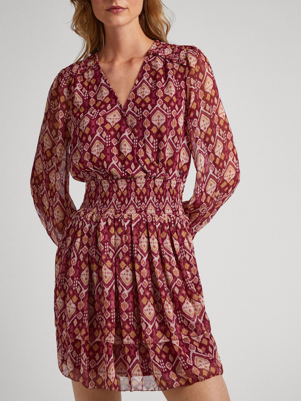 Pepe Jeans Κόκκινο γυναικείο φόρεμα με σχέδιο Pepe Jeans Gala