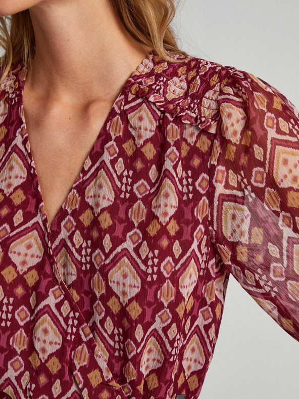 Pepe Jeans Κόκκινο γυναικείο φόρεμα με σχέδιο Pepe Jeans Gala