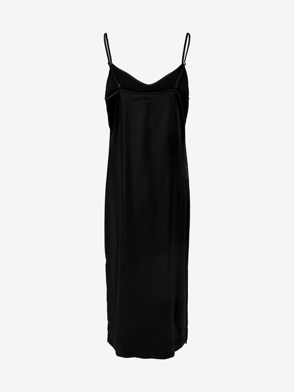 Jacqueline de Yong Μαύρο γυναικείο σατέν basic strappy maxi φόρεμα JDY Ruby