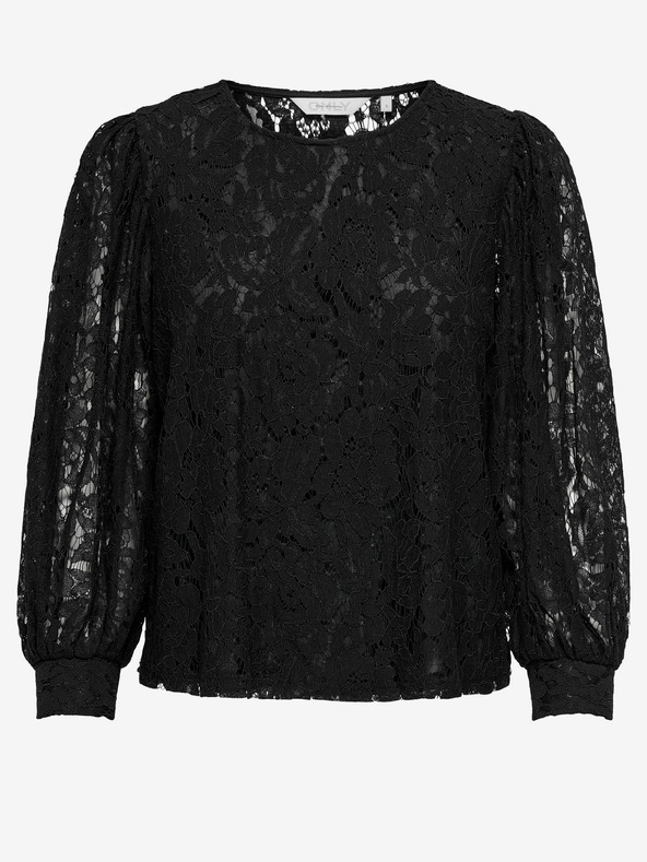 ONLY Μαύρη γυναικεία μπλούζα με δαντέλα ONLY Yrsa