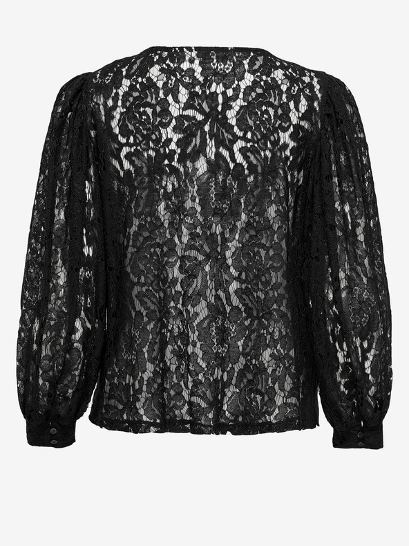 ONLY Μαύρη γυναικεία μπλούζα με δαντέλα ONLY Yrsa