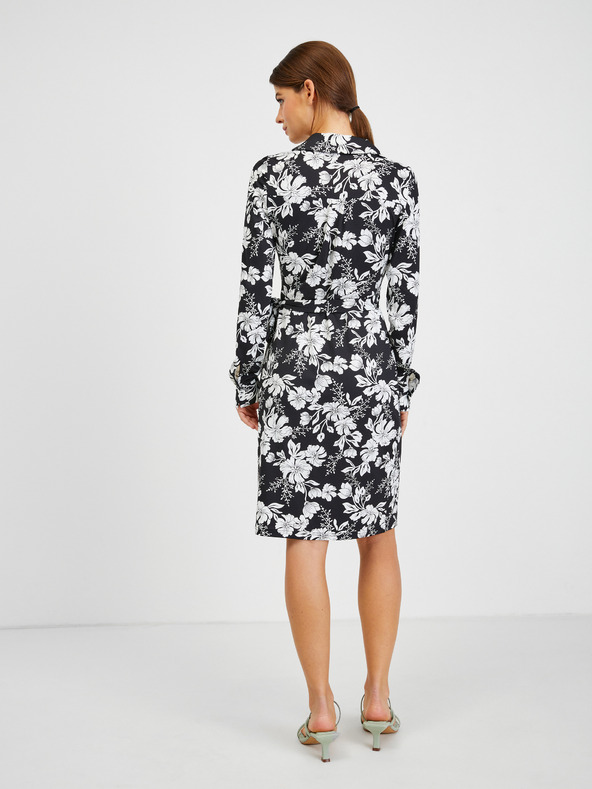 Orsay ORSAY Λευκό και μαύρο γυναικείο φλοράλ φόρεμα